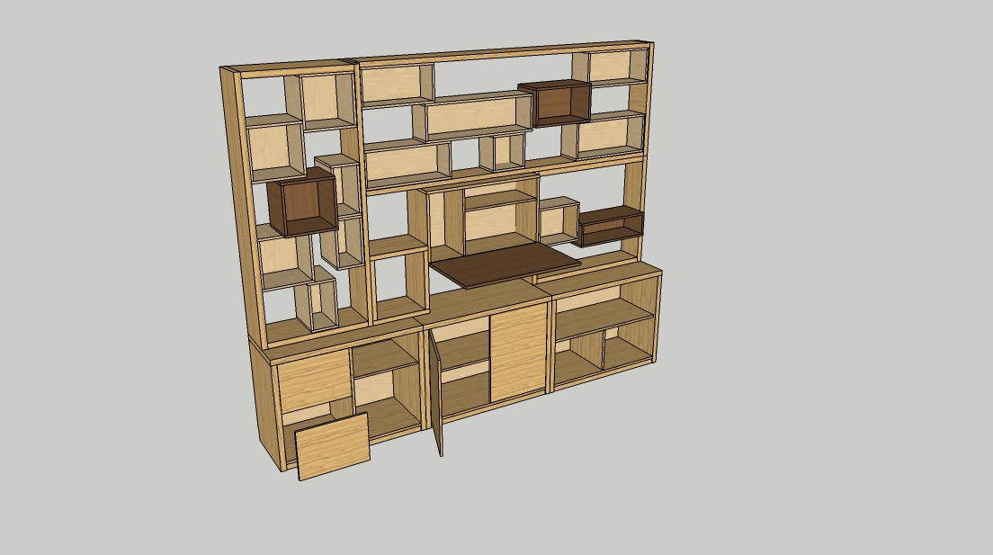 bibliothèque sur-mesure_vue 3D